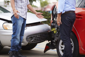 At Fault Car Accident drivers talking