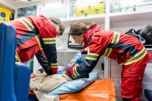paramedics treating individual